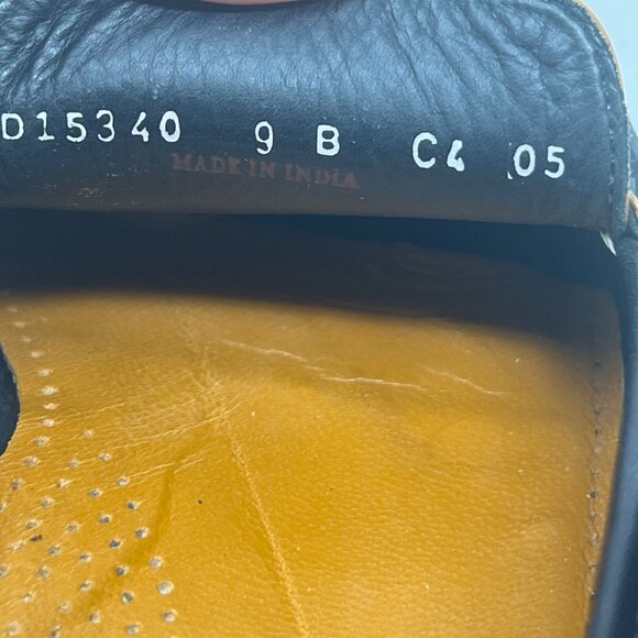 Cole Haan‎ Black Green Leather Moc Toe Loafer Leather Sole Size 9B - Picture 7 of 9